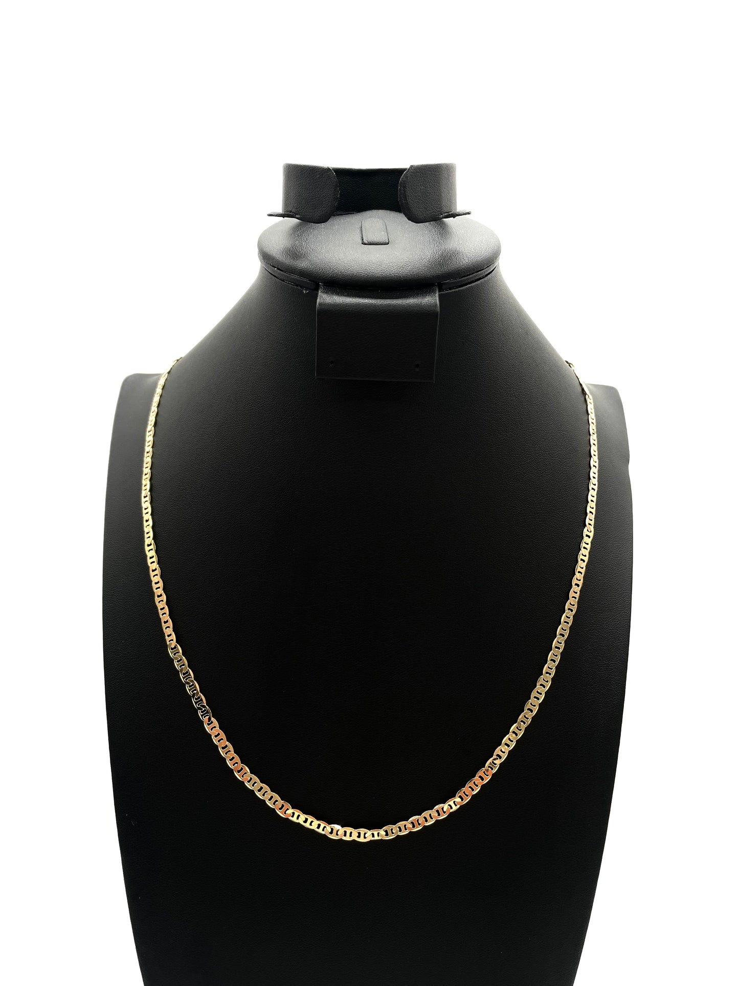 18K Chain Necklace #22 - FLAT MARINER 24inch 4mm&nbsp;
