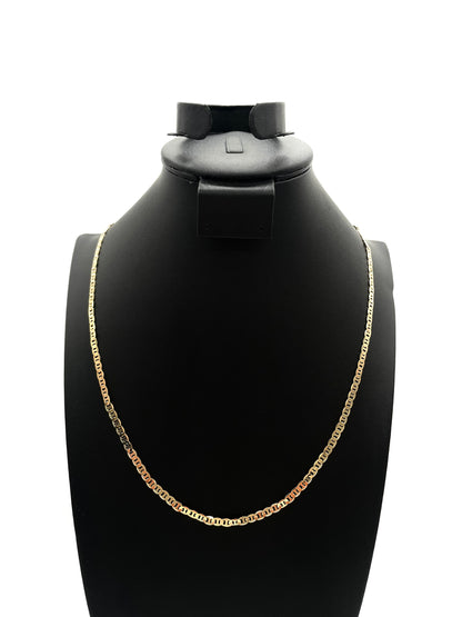 18K Chain Necklace #22 - FLAT MARINER 24inch 4mm&nbsp;