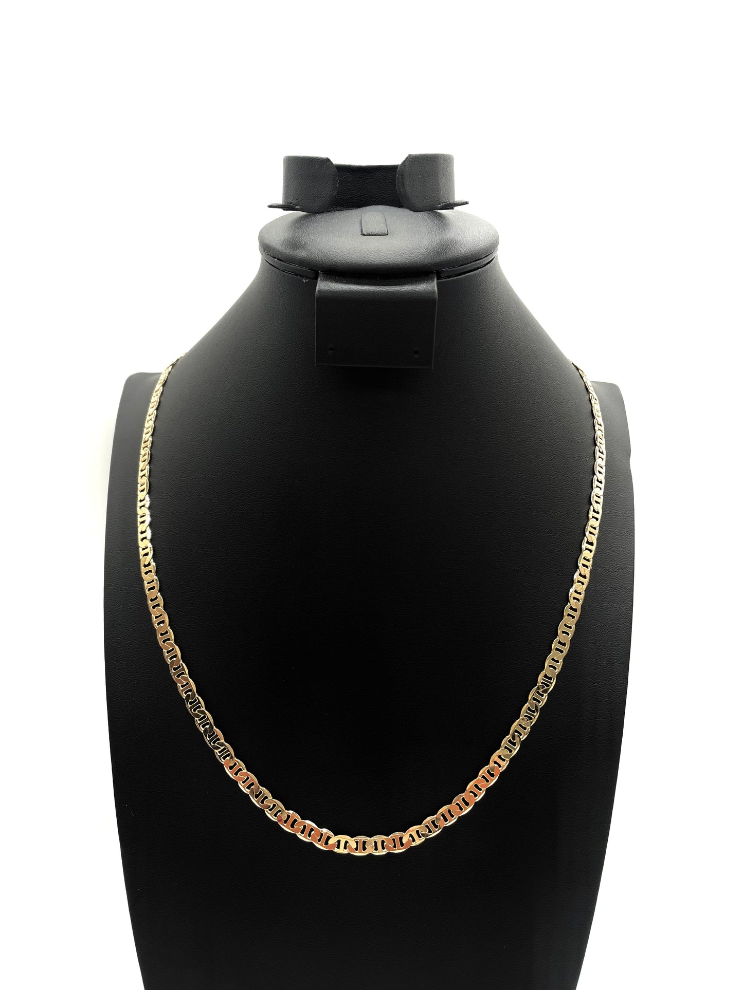 18K Chain Necklace #23 - FLAT MARINER 24inch 6mm