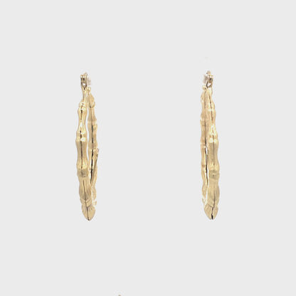 Small Bamboo Initial Earrings "J"
