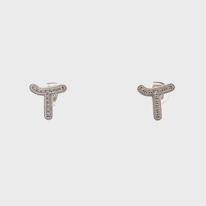 Venus Initial Earrings - T