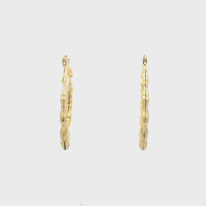 Small Bamboo Initial Earrings "M"