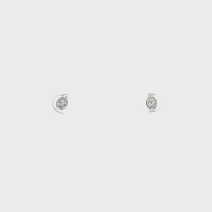 Cubic Zirconia Earrings Square - 3MM