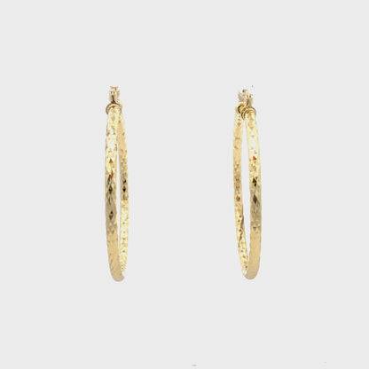 HK Diamond Cut Hoop Earrings 65mm - Style 02
