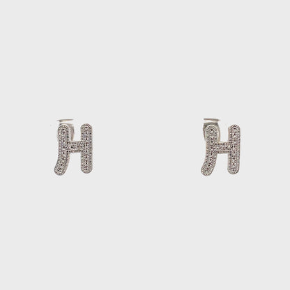Venus Initial Earrings - H