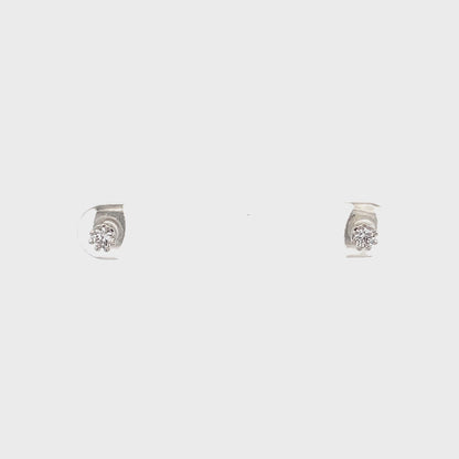Crown CZ Round Earrings - 03
