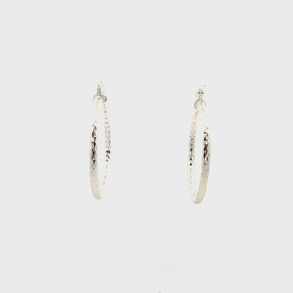 HK Diamond Cut Hoop Earrings 45mm - Style 02