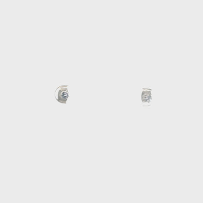 Cubic Zirconia Earrings Round - 3MM