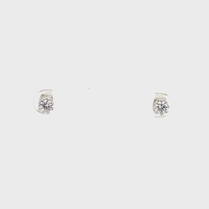 Crown CZ Round Earrings - 04