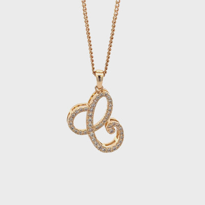 Fancy Stone Initial Necklace - Letter C