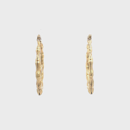 Small Bamboo Initial Earrings "D"