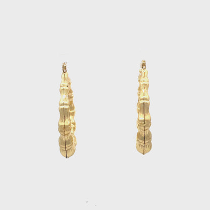Small Bamboo Initial Earrings "N"