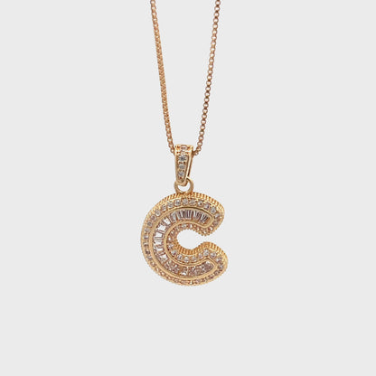 Fancy Diamond Necklace - Letter C