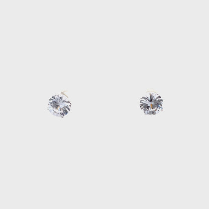 Floor Cubic Zirconia Earrings Round - 9mm