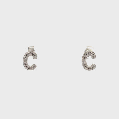 Venus Initial Earrings - C