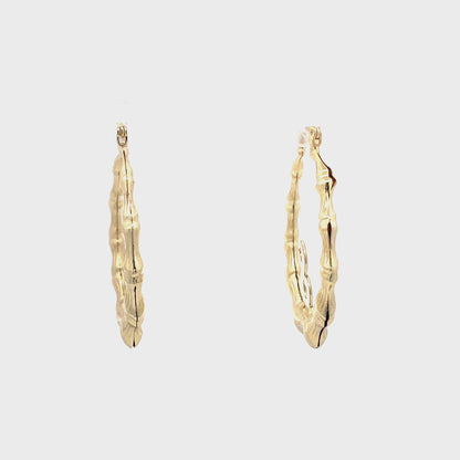 Small Bamboo Initial Earrings "S"