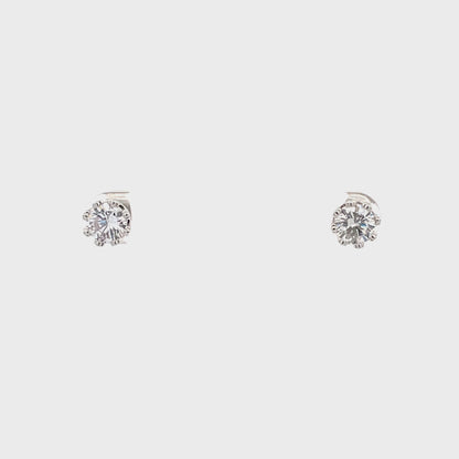 Crown CZ Round Earrings - 06