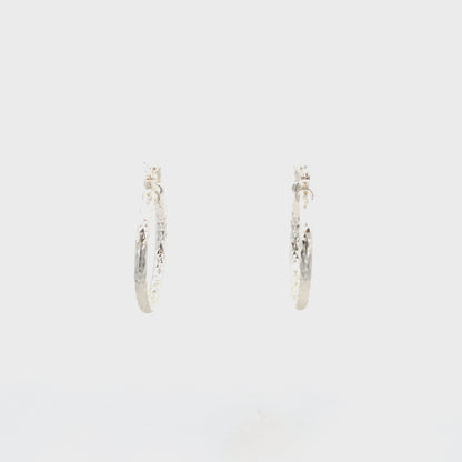 HK Diamond Cut Hoop Earrings 25mm - Style 02