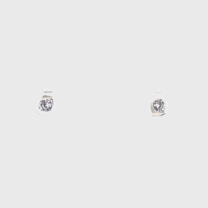 Sterling Silver Round Earrings - 4MM