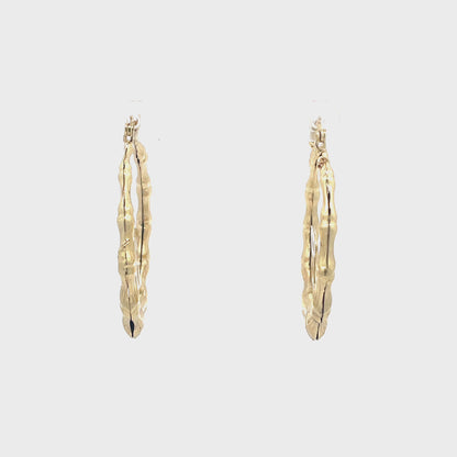 Small Bamboo Initial Earrings "B"