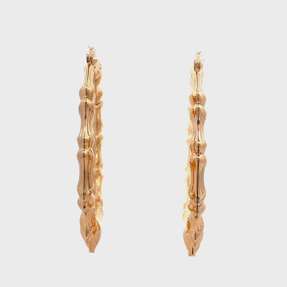 Large Bamboo Initial Earrings 70mm "R"