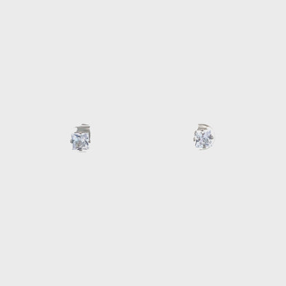 Cubic Zirconia Earrings Square - 5MM