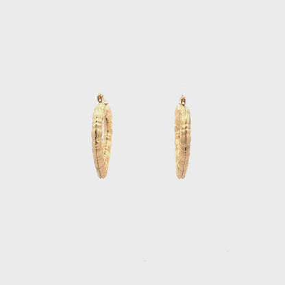 Bamboo Heart Gold Earrings - 02