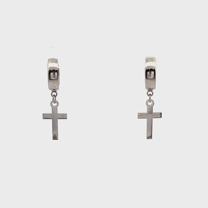 Stainless Steel Huggie Hoop Earrings - Design 05