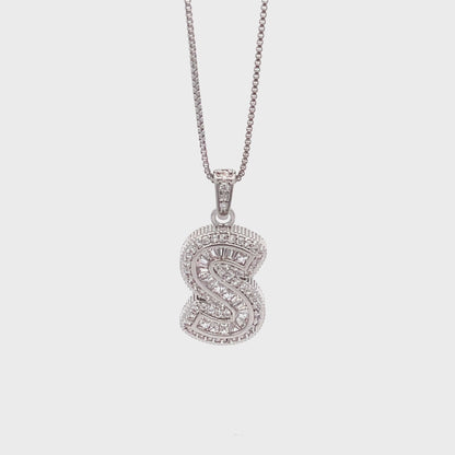 Fancy Diamond Necklace - Letter S