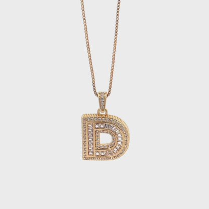 Fancy Diamond Necklace - Letter D