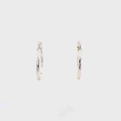 HK Diamond Cut Hoop Earrings 25mm - Style 03