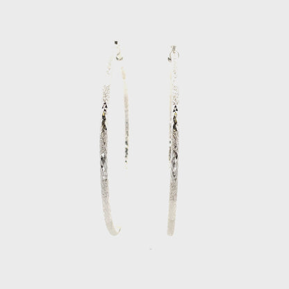 HK Diamond Cut Hoop Earrings 90mm