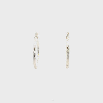 HK Diamond Cut Hoop Earrings 45mm - Style 03