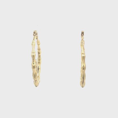 Small Bamboo Initial Earrings "C"