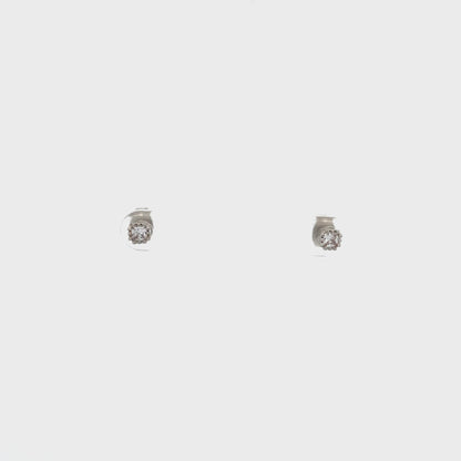 Crown CZ Square Earrings - 03