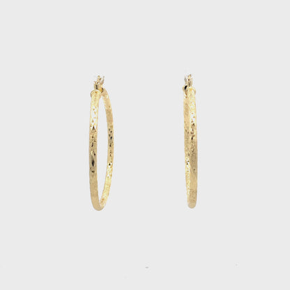 HK Diamond Cut Hoop Earrings 55mm - Style 01