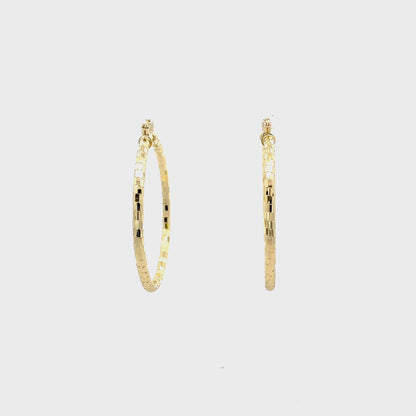 HK Diamond Cut Hoop Earrings 45mm - Style 03