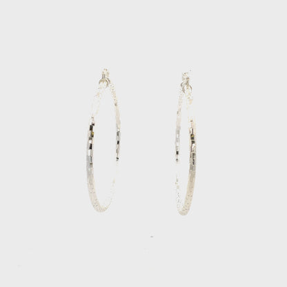HK Diamond Cut Hoop Earrings 65mm - Style 03