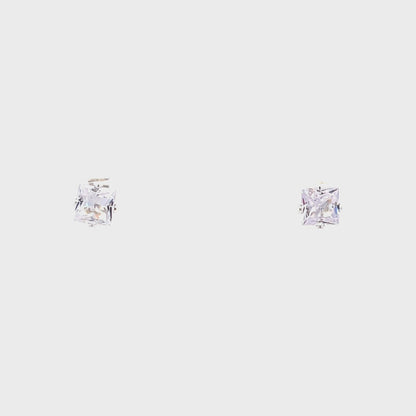 Sterling Silver Square Earrings - 6MM