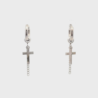 Stainless Steel Huggie Hoop Earrings - Design 01