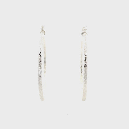 HK Diamond Cut Hoop Earrings 75mm - Style 01