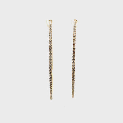 Bling Bling Rhinestone Hoop Earrings 80mm #1-8