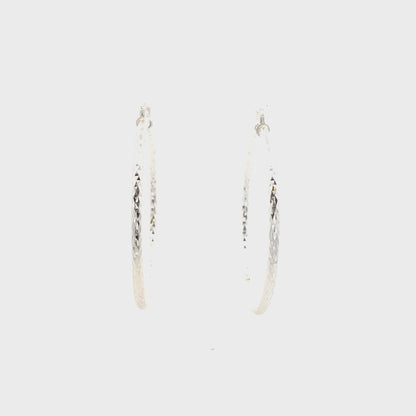 HK Diamond Cut Hoop Earrings 65mm - Style 02