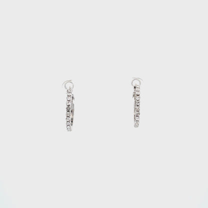 Bling Bling Rhinestone Hoop Earrings 20mm #1-2