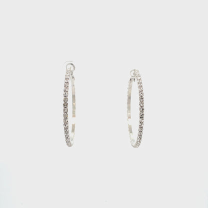 Bling Bling Rhinestone Hoop Earrings 40mm #1-4