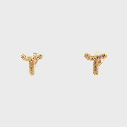 Venus Initial Earrings - T
