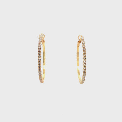 Bling Bling Rhinestone Hoop Earrings 40mm #1-4