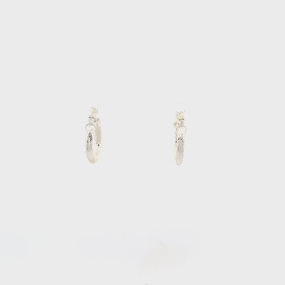 HK Diamond Cut Hoop Earrings 15mm - Design 01