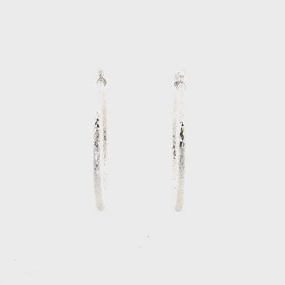 HK Diamond Cut Hoop Earrings 65mm - Style 01