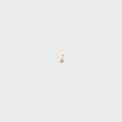 NOSE RING GOLD PIN 01 - 2mm STONE (ball end)